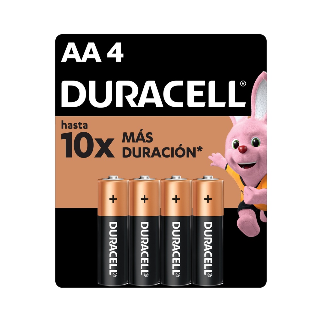 1x Pila Duracell AA, (4 pilas, batería doble A, DURA más)
