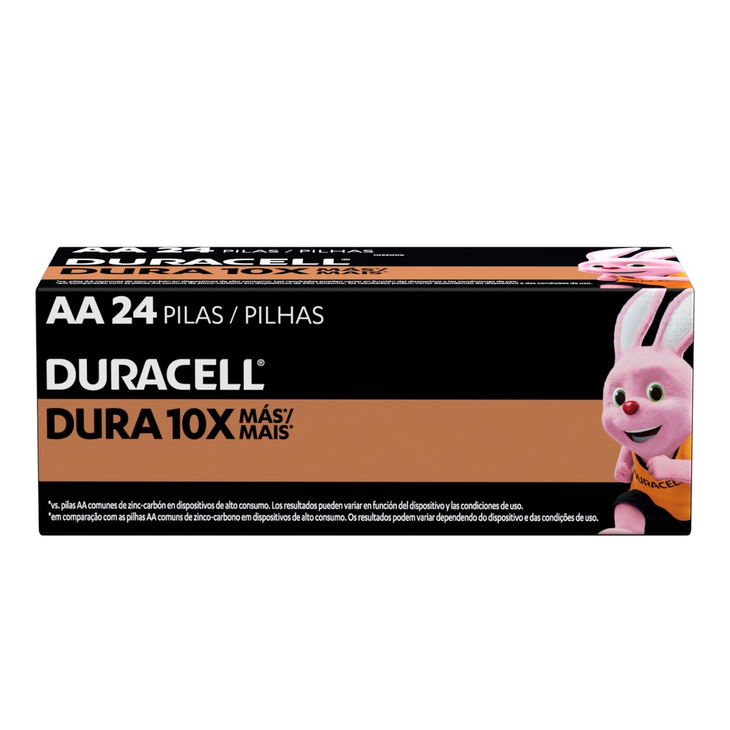 1x Pila Duracell AA, (Caja 24 pilas, doble A, DURA más)