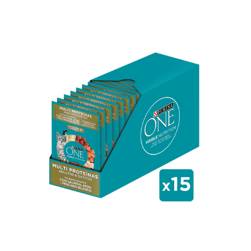 [1236900000] 15x One Gatos Multi Proteina Adultos y Gatitos 85g