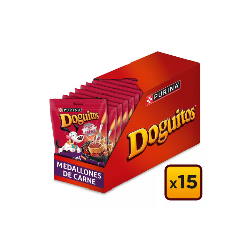 [1237300000] 15x Snacks para perros DOGUITOS® Medallones de carne 65g 