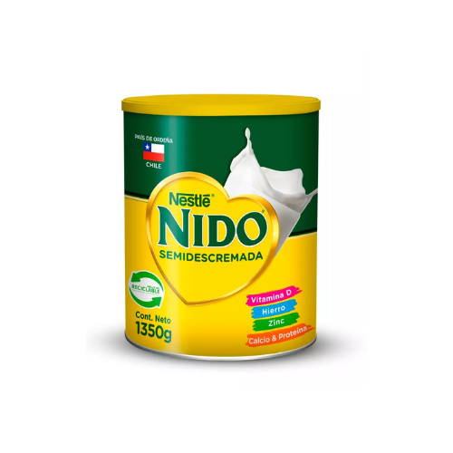 [1245500000] 1x Leche en polvo NIDO® Semidescremada Tarro 1350g 